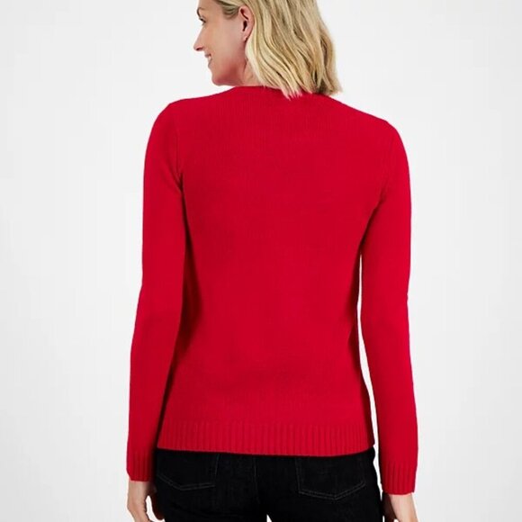 NWT Holiday Lane Women's Sequined Snowman Crewneck Sweater - Picture 2 of 8